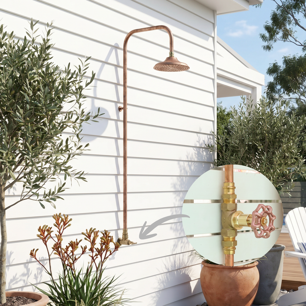 Haven Copper Outdoor Shower Head Set Cold Water