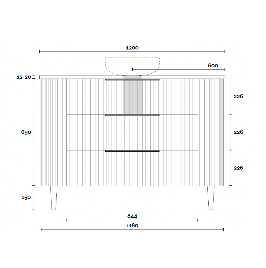 Marquis Shore Floor Standing Vanity with Legs