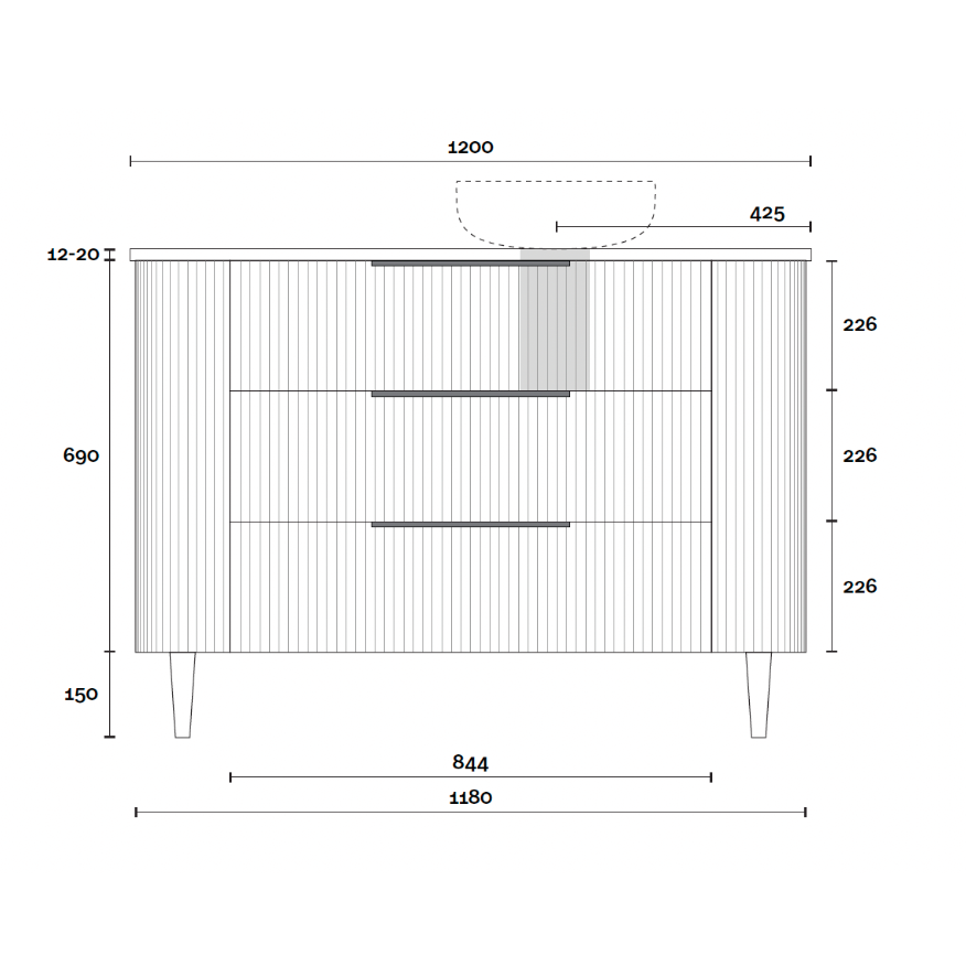 Marquis Shore Floor Standing Vanity with Legs
