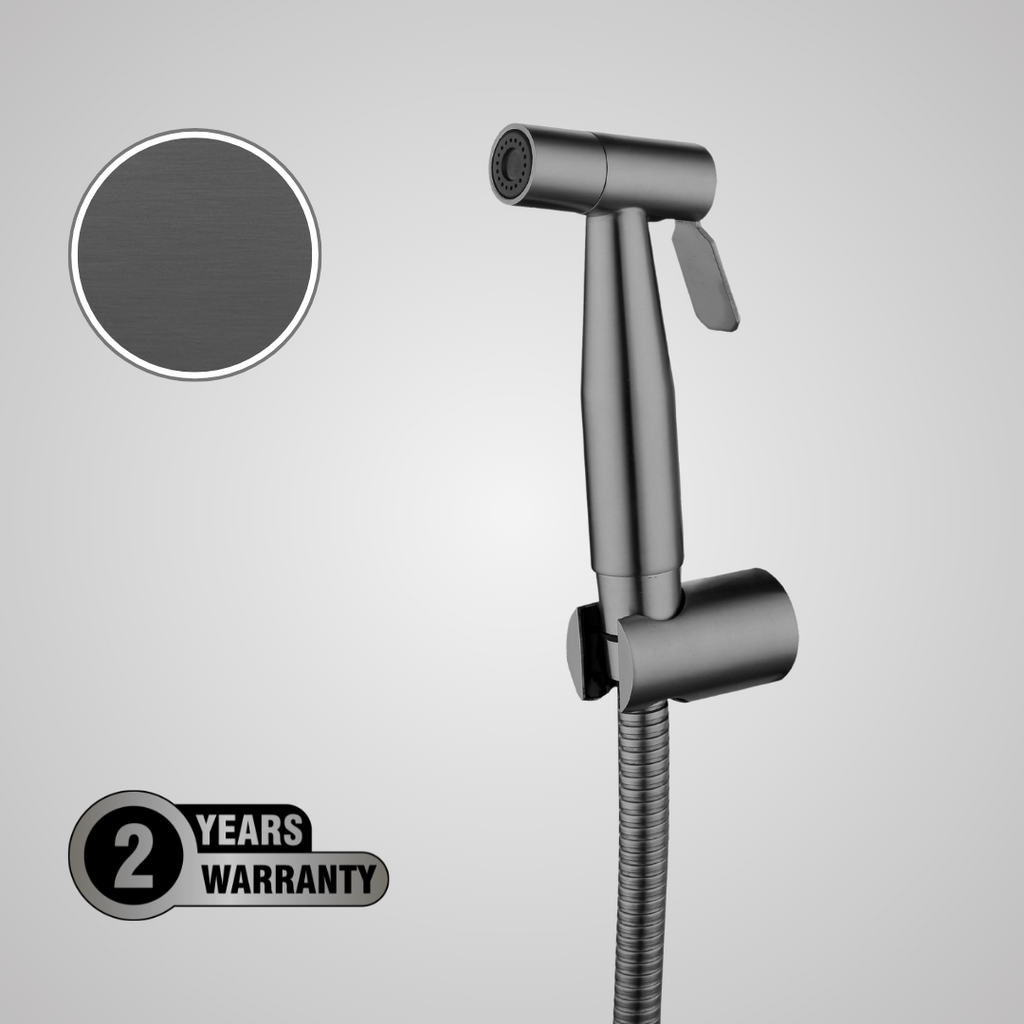 Premium Luxury Toilet Trigger Bidet Spray Kit with 1.2m Anti Burst Hose - Gunmetal