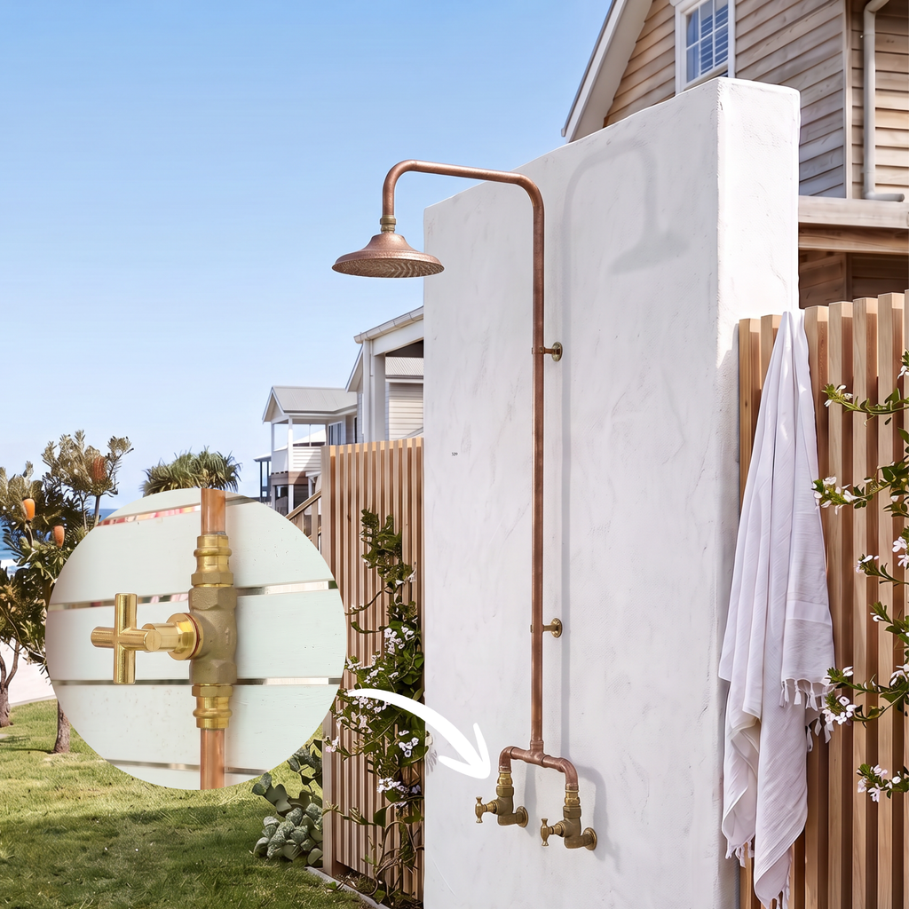 Haven Copper Outdoor Shower Head Set