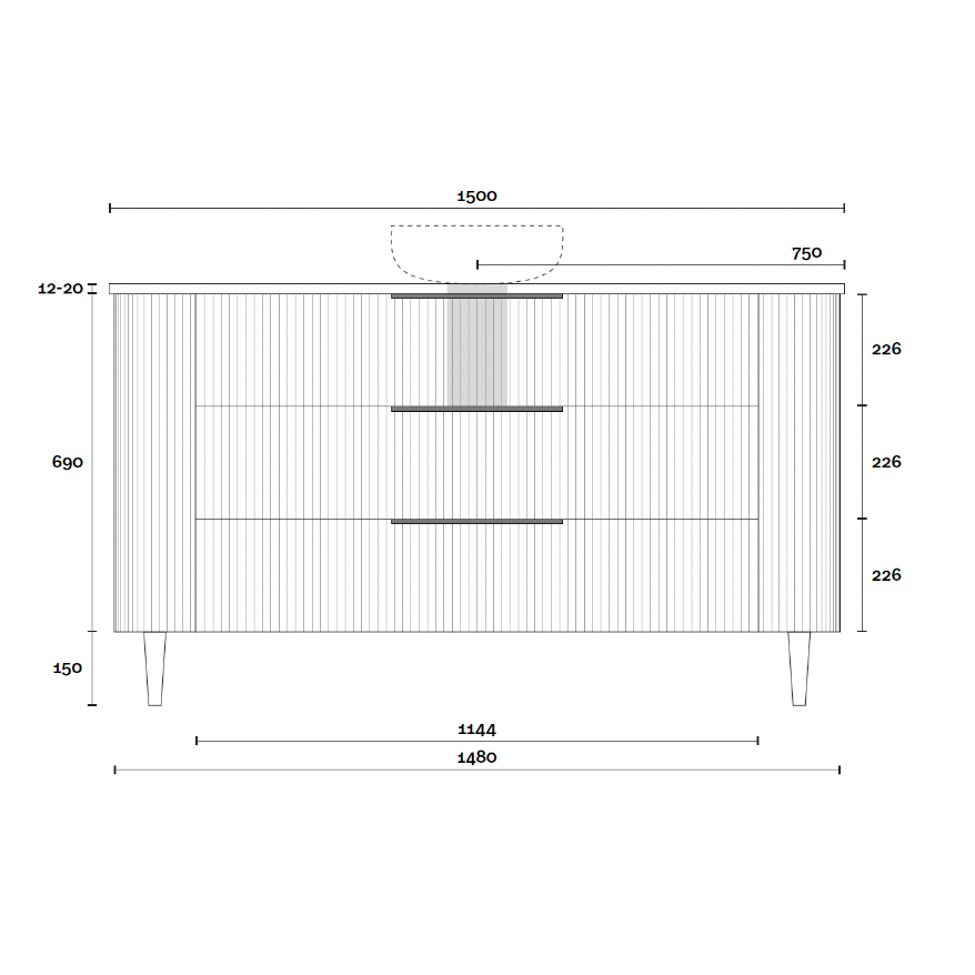 Marquis Shore Floor Standing Vanity with Legs