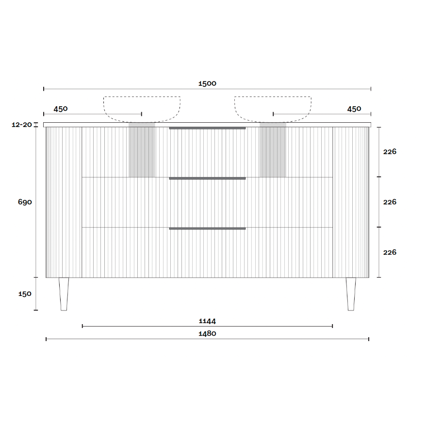 Marquis Shore Floor Standing Vanity with Legs