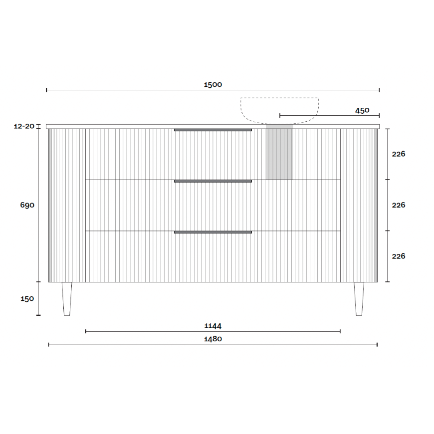 Marquis Shore Floor Standing Vanity with Legs