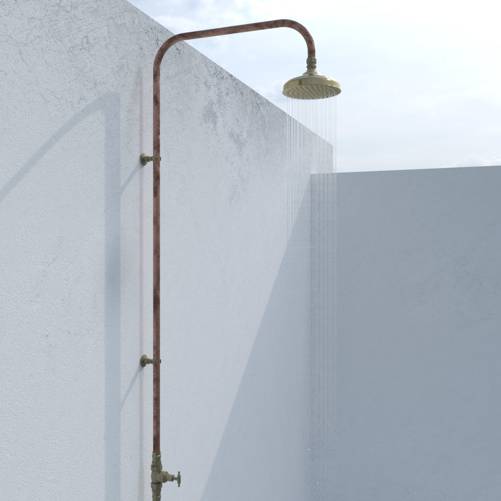 Haven 150mm Brass Copper Outdoor Shower Cold Water Foot Tap