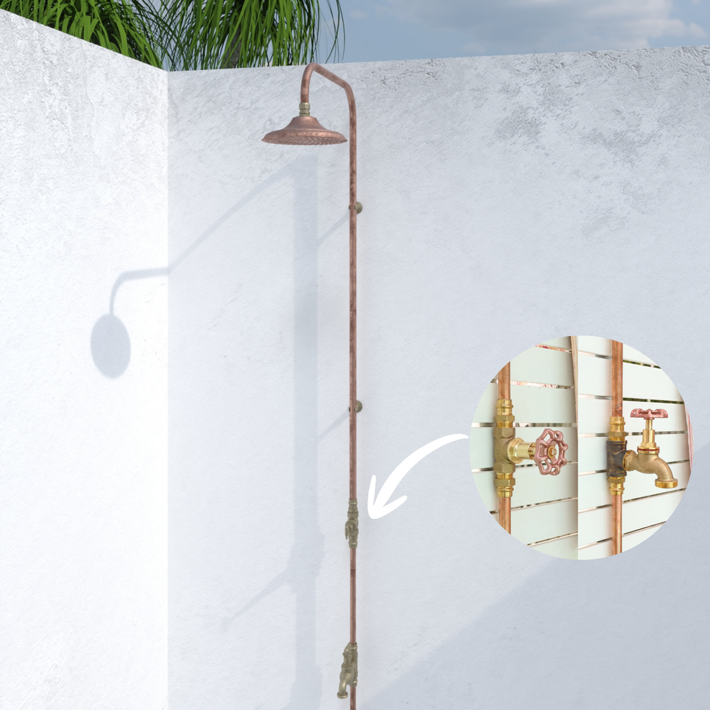 Haven Copper Outdoor Shower Cold Water Foot Tap