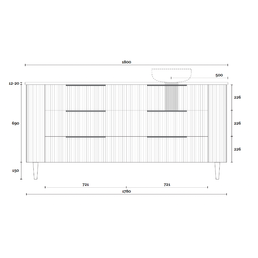 Marquis Shore Floor Standing Vanity with Legs