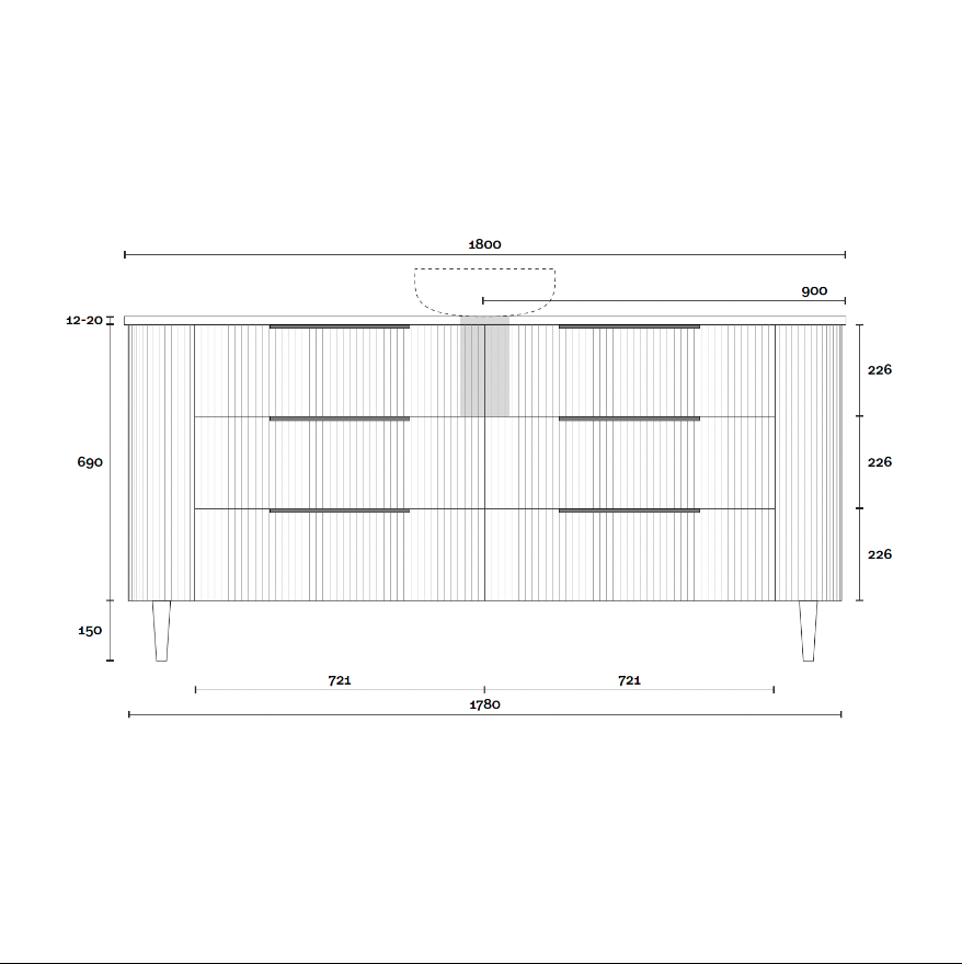 Marquis Shore Floor Standing Vanity with Legs