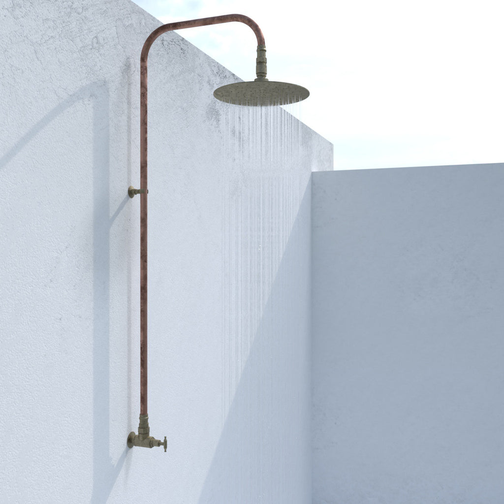 Haven Brass Copper Outdoor Shower Head Set Cold Water