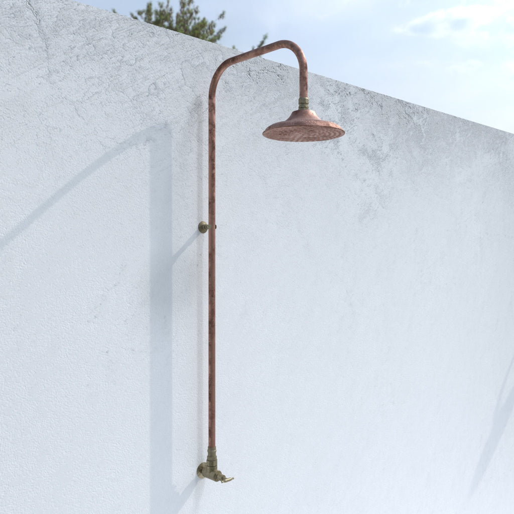 Haven Copper Outdoor Shower Head Set Cold Water