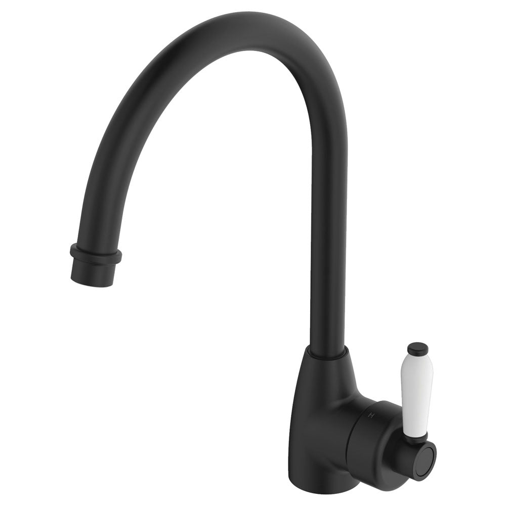 Fienza Eleanor Gooseneck Sink Mixer - Matte Black