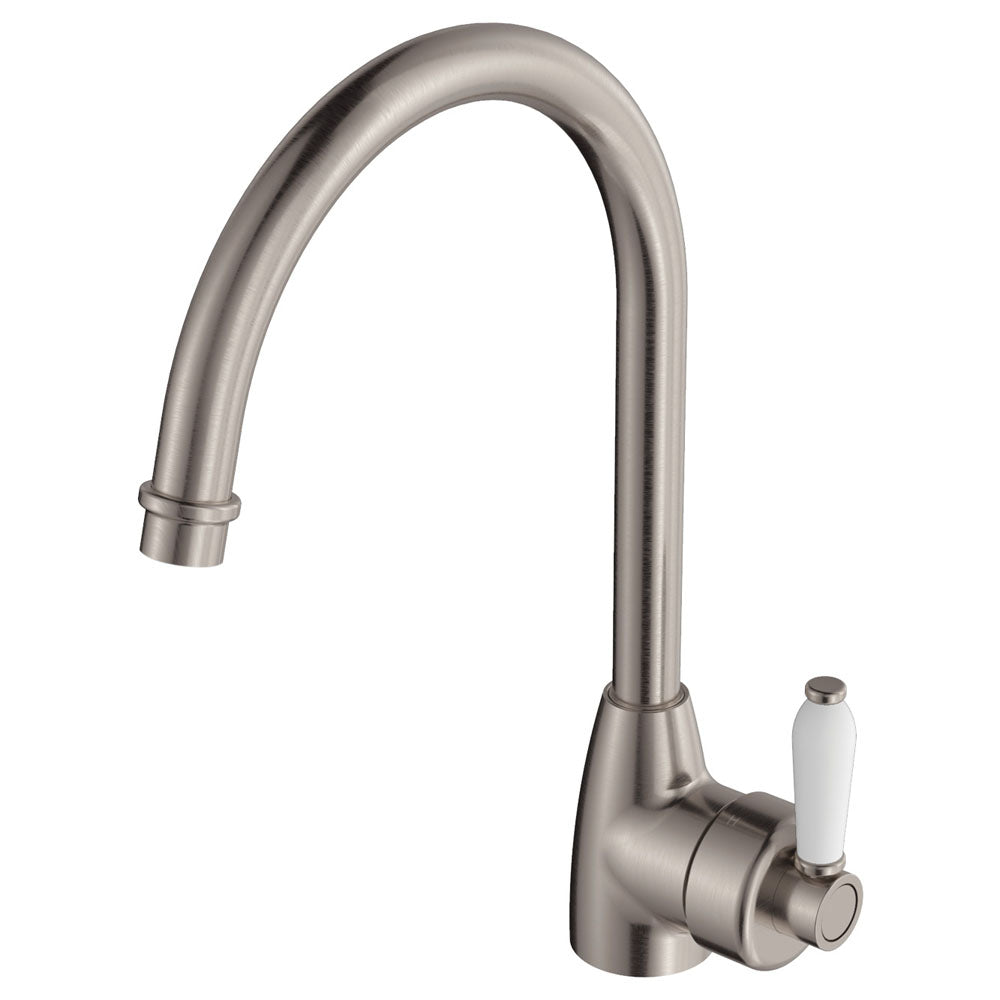 Fienza Eleanor Gooseneck Sink Mixer - Brushed Nickel