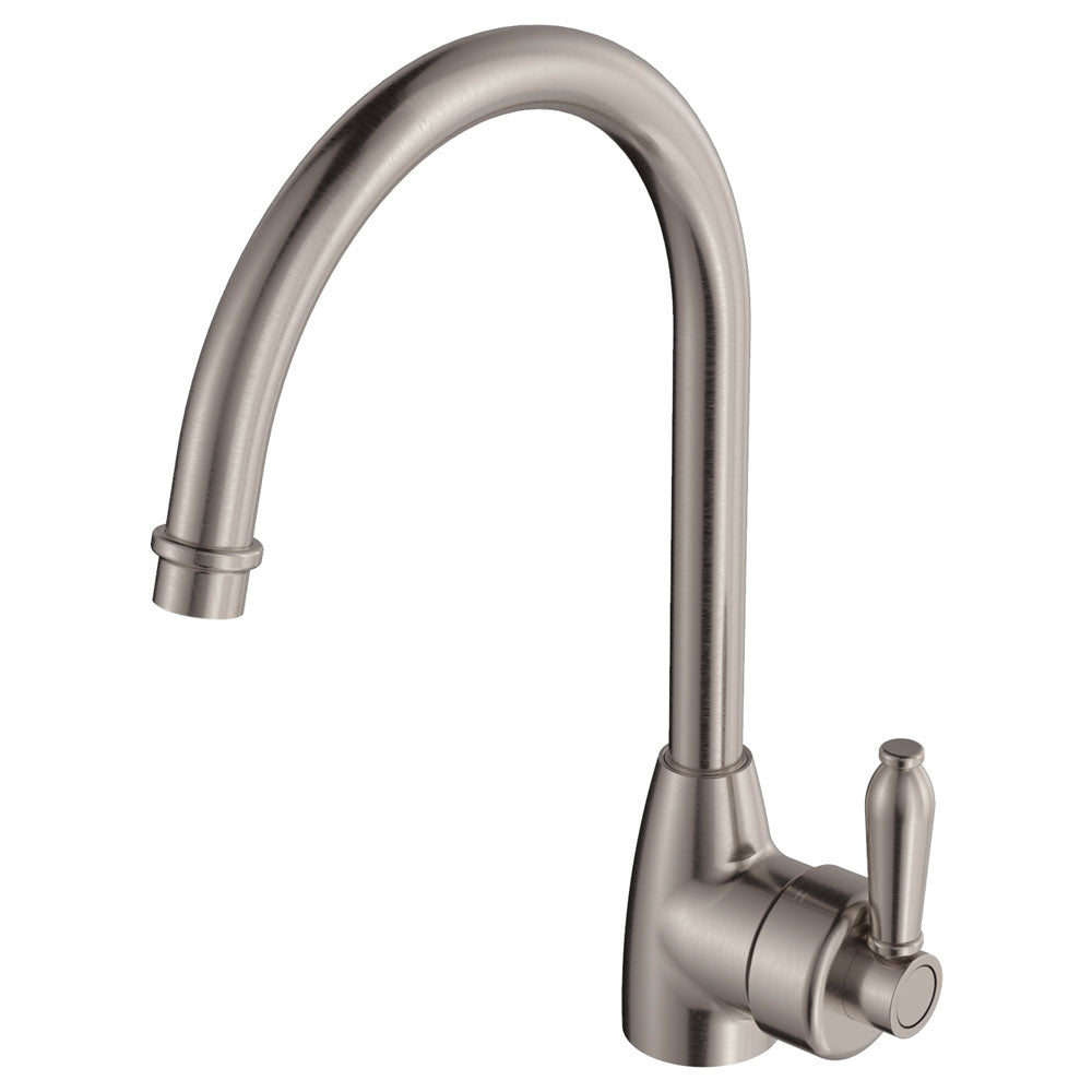 Fienza Eleanor Gooseneck Sink Mixer - Brushed Nickel