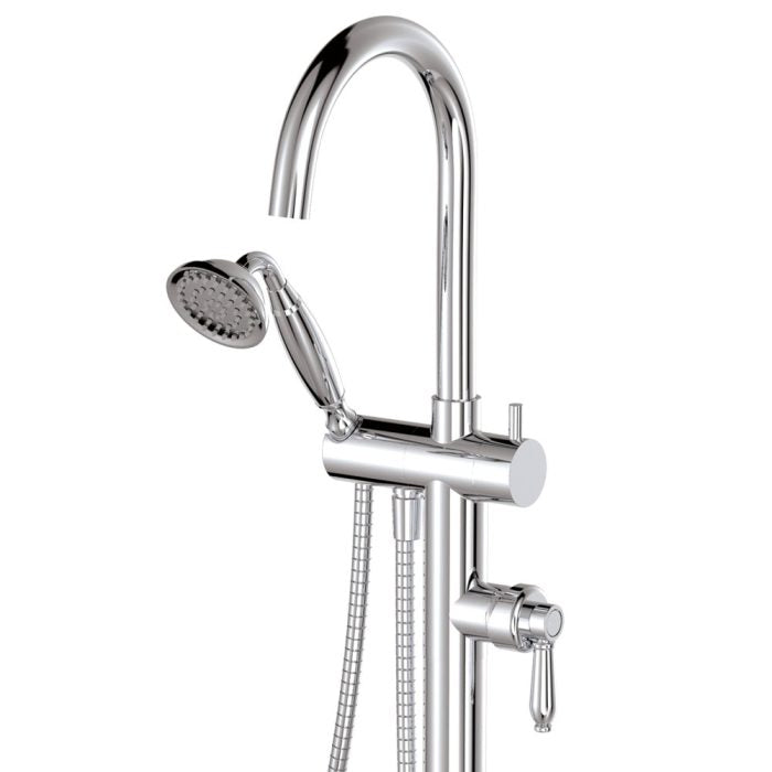 Fienza Eleanor Floor Mixer and Shower - Chrome / Chrome