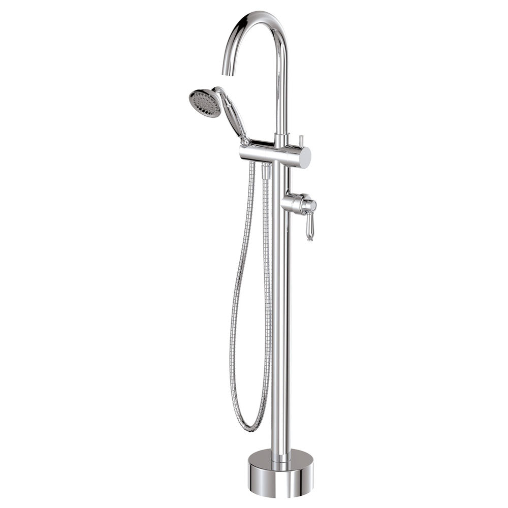 Fienza Eleanor Floor Mixer and Shower - Chrome / Chrome
