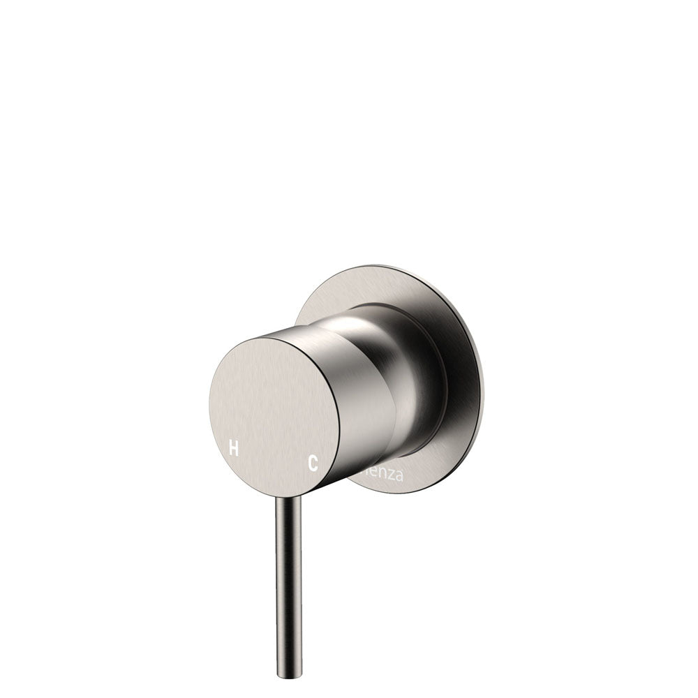 Fienza Kaya Small Round Plate Wall Mixer - Brushed Nickel