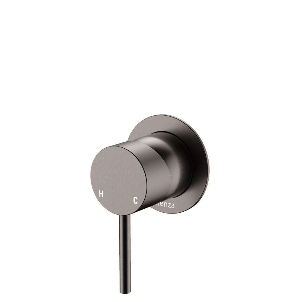 Fienza Kaya Small Round Plate Wall Mixer - Gunmetal Grey