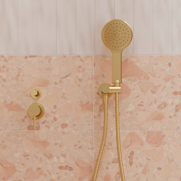 Fienza Kaya Small Round Plate Wall Diverter Mixer - Urban Brass