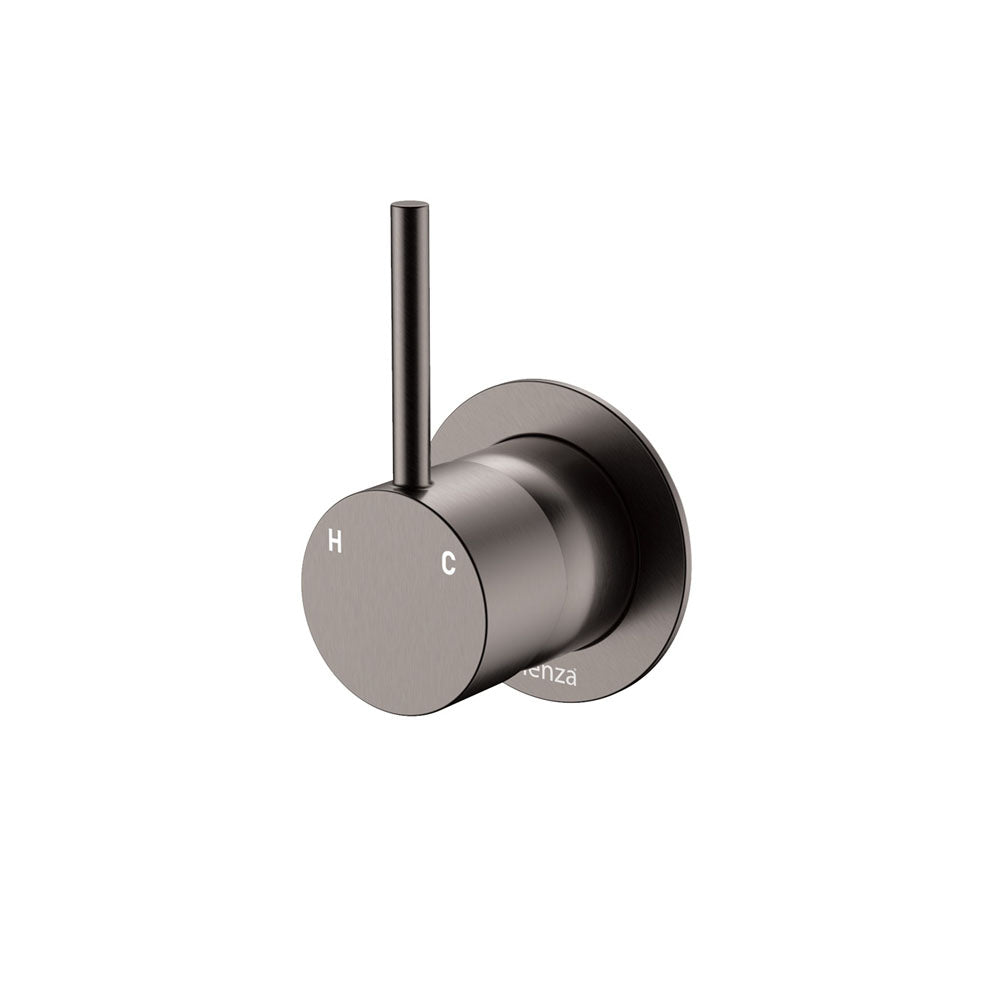 Fienza Kaya Up Round Plate Wall Mixer - Gunmetal Grey