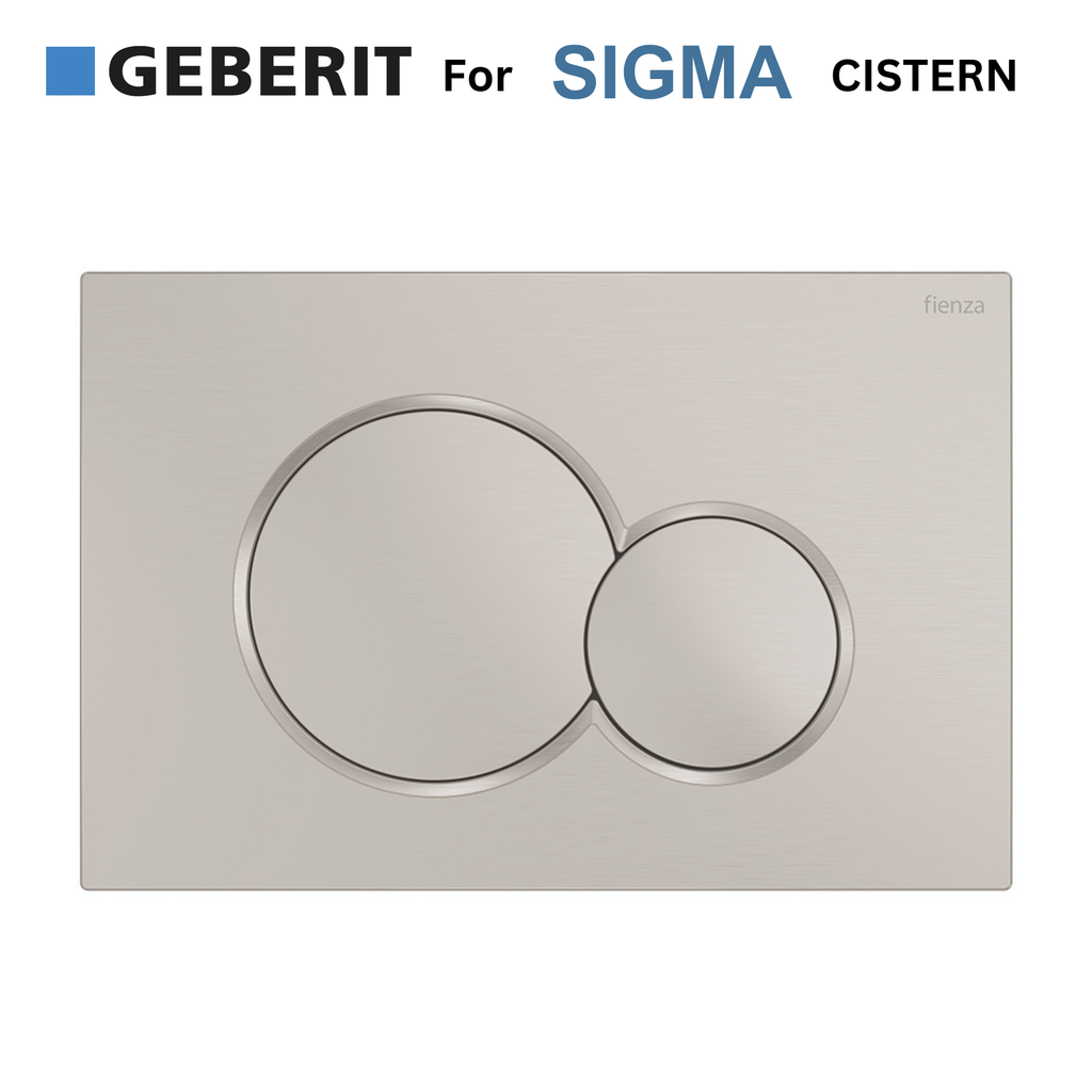 Fienza Round Flush Buttons for Geberit Sigma - Brushed Nickel