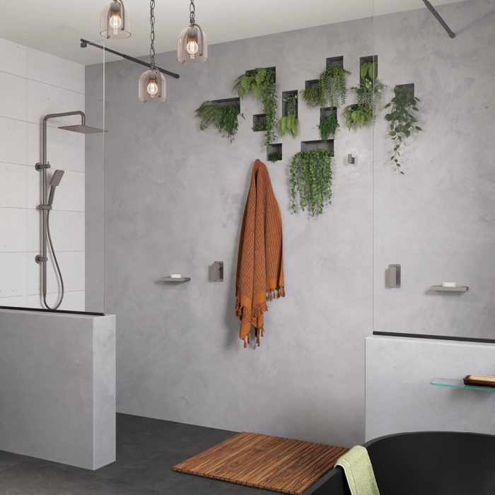 Fienza Tono Rectangular Plates Wall Mixer - Gunmetal