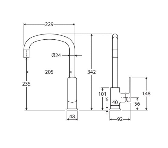 Fienza Tono Sink Mixer - Matte Black