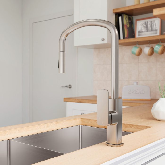 Fienza Tono Pull Out Sink Mixer - Brushed Nickel
