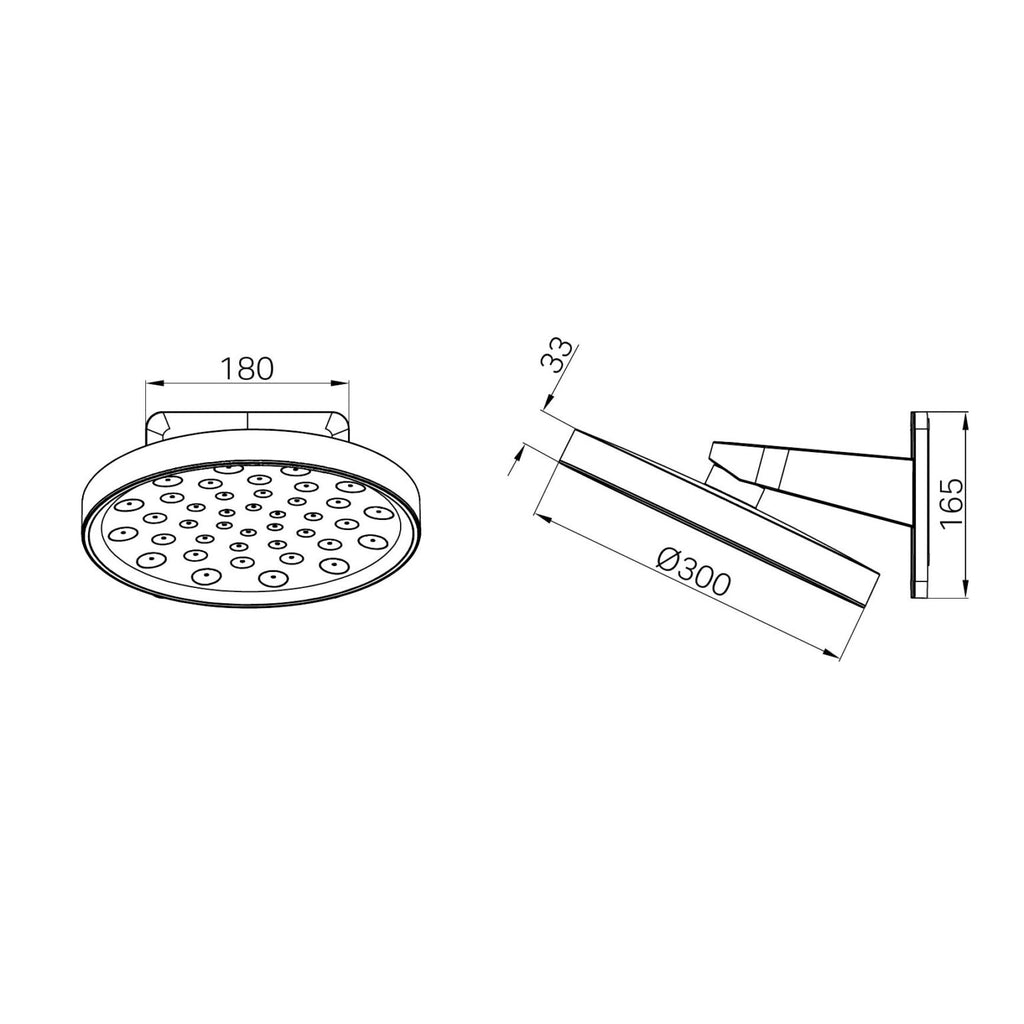 Nero Serenity Wall Shower Head - Chrome