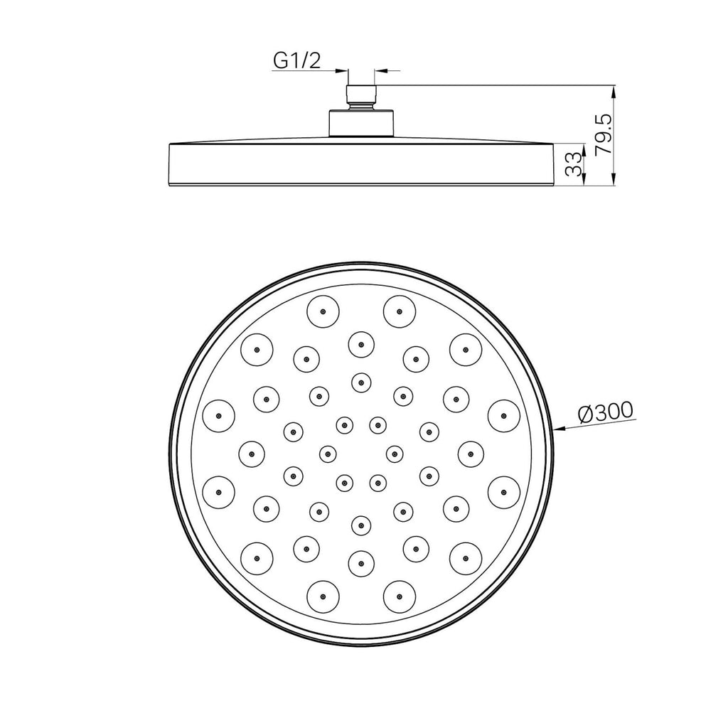 Nero Serenity Shower head - Chrome