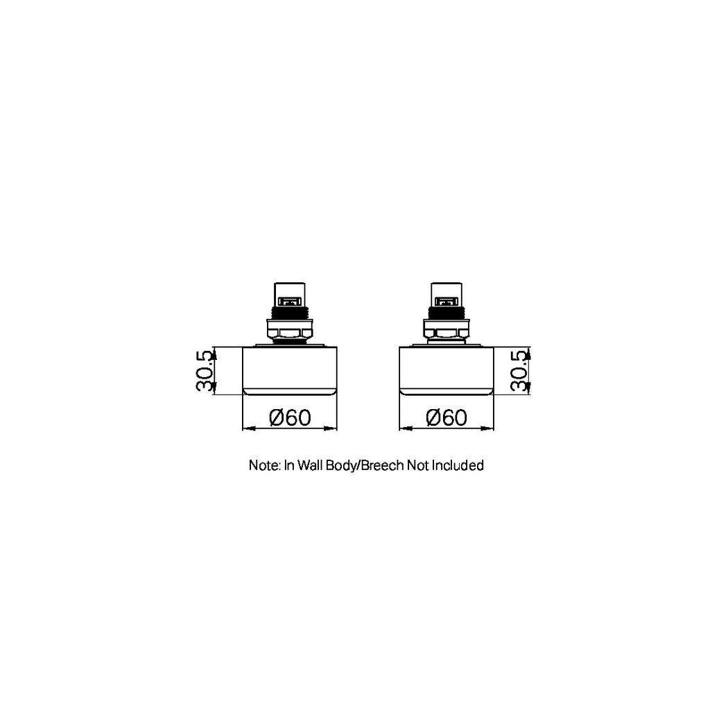 Nero Serenity Wall Top Assembly with Metal Handle - Chrome