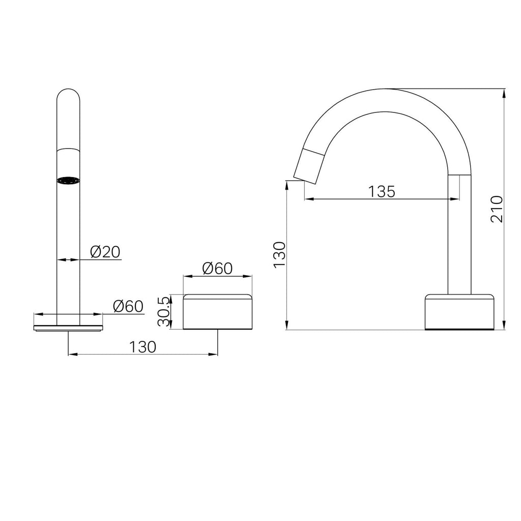 Nero Serenity Progressive Basin Mixer Arc Spout with Brushed Nickel Handle