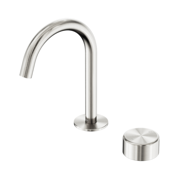 Nero Serenity Progressive Basin Mixer Arc Spout with Brushed Nickel Handle