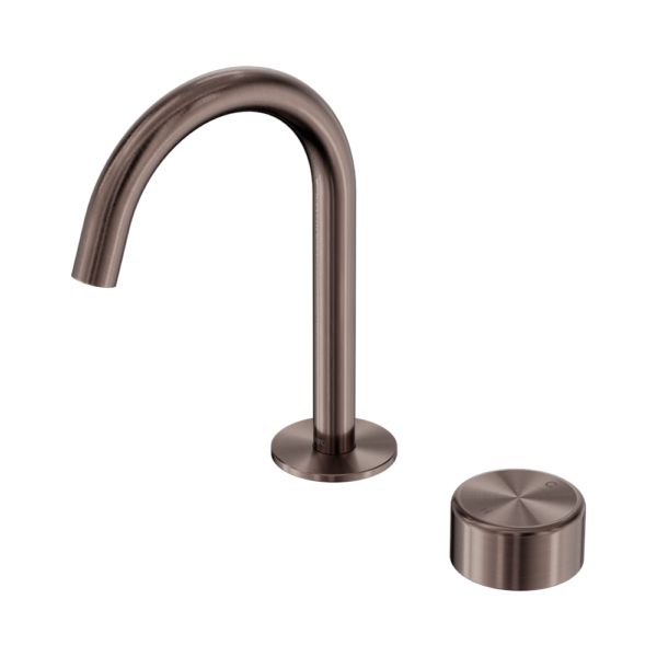 Nero Serenity Progressive Basin Mixer Arc Spout with Brushed Bronze Handle