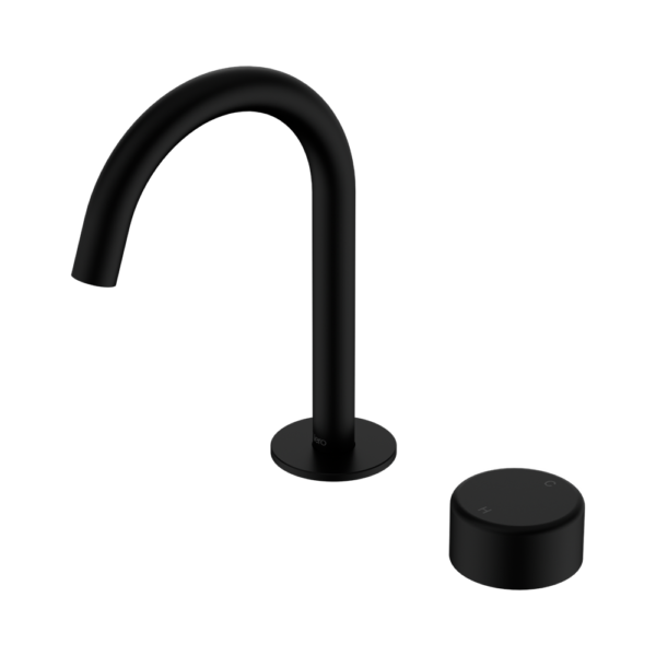 Nero Serenity Progressive Basin Mixer Arc Spout with Matte Black Handle