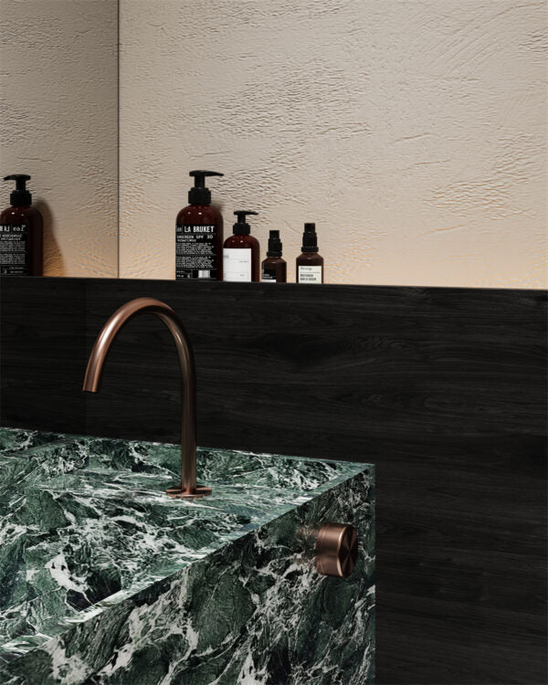 Nero Serenity Progressive Bath/ Kitchen Mixer Arc Spout with Metal Handle - Brushed Bronze