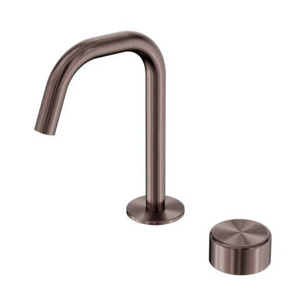 Nero Serenity Progressive Basin Mixer Edge Spout with Metal Handle - Brushed Bronze
