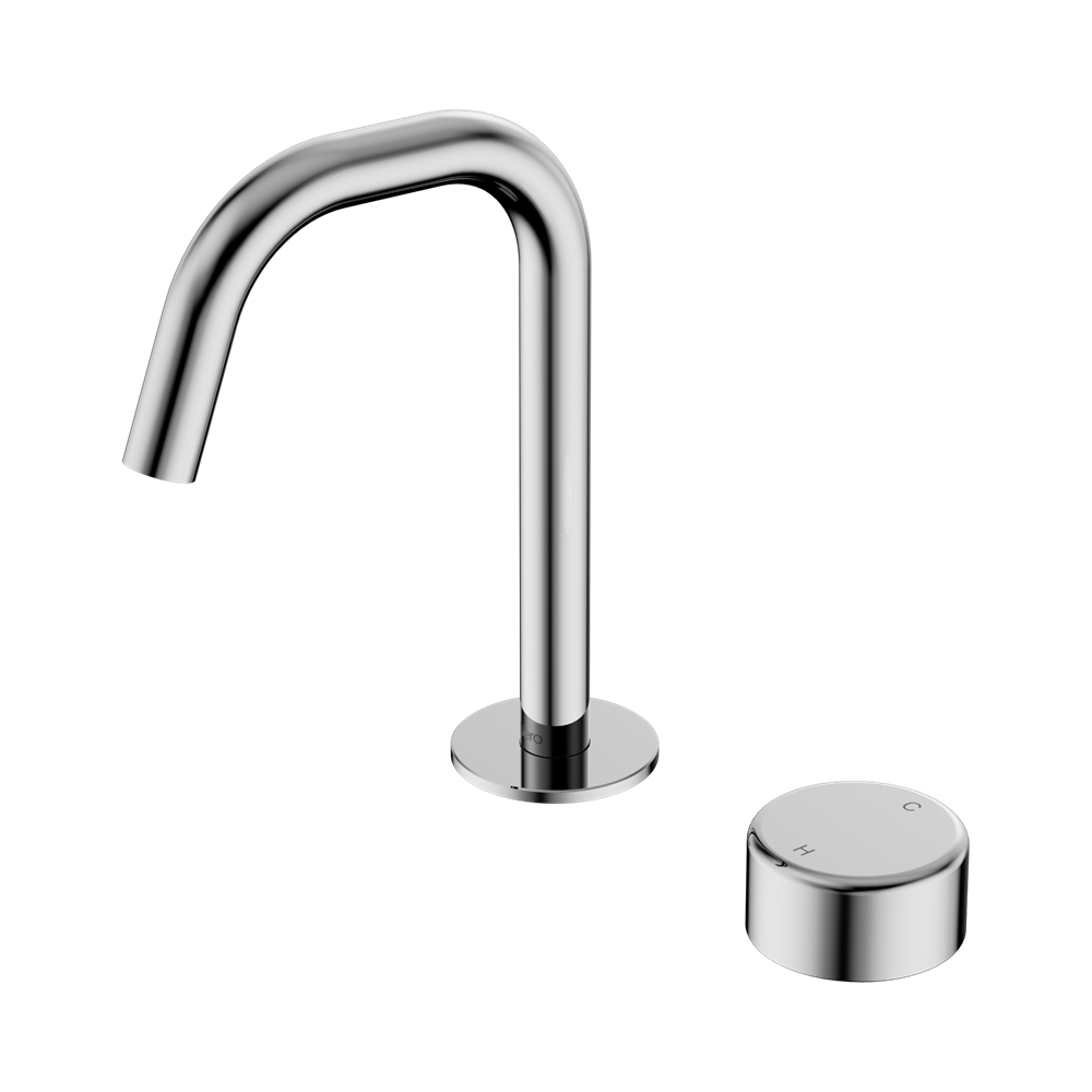 Nero Serenity Progressive Basin Mixer Edge Spout with Metal Handle - Chrome