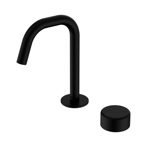 Nero Serenity Progressive Basin Mixer Edge Spout with Metal Handle - Matte Black