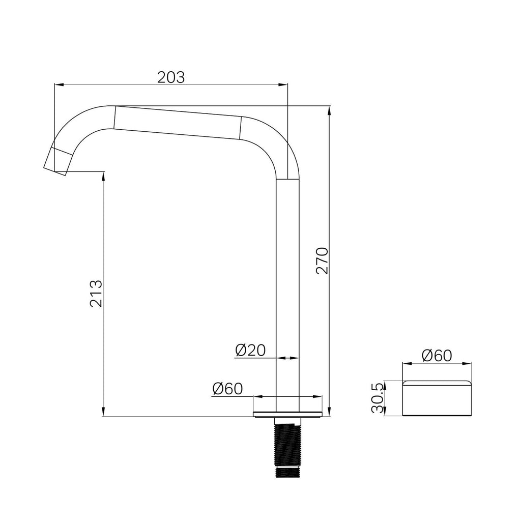 Nero Serenity Progressive Bath/ Kitchen Mixer Edge Spout with Metal Handle - Brushed Nickel