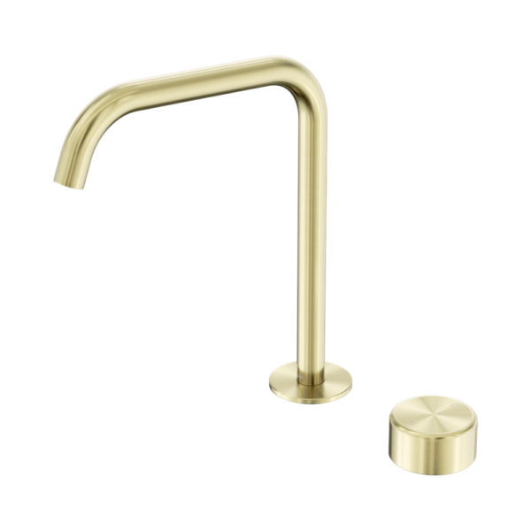 Nero Serenity Progressive Bath/ Kitchen Mixer Edge Spout with Metal Handle - Brushed Gold