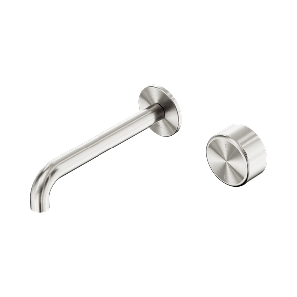 Nero Serenity Wall Basin Mixer Spout with Metal Handle - Brushed Nickel