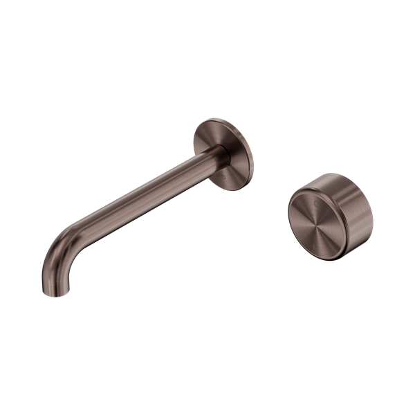 Nero Serenity Wall Basin Mixer Spout with Metal Handle - Brushed Bronze