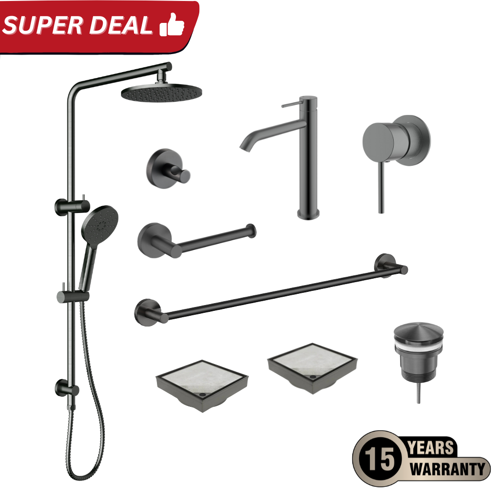 Tapware Shower Complete Bathroom Package Gunmetal