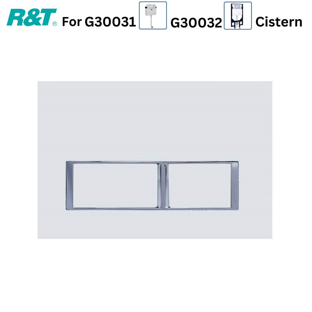R&T Round Button Flush Plate for In-wall Concealed Cistern - Gloss White