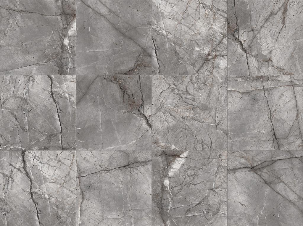 Root Light Grey Polished Marble Look Tile 600x600