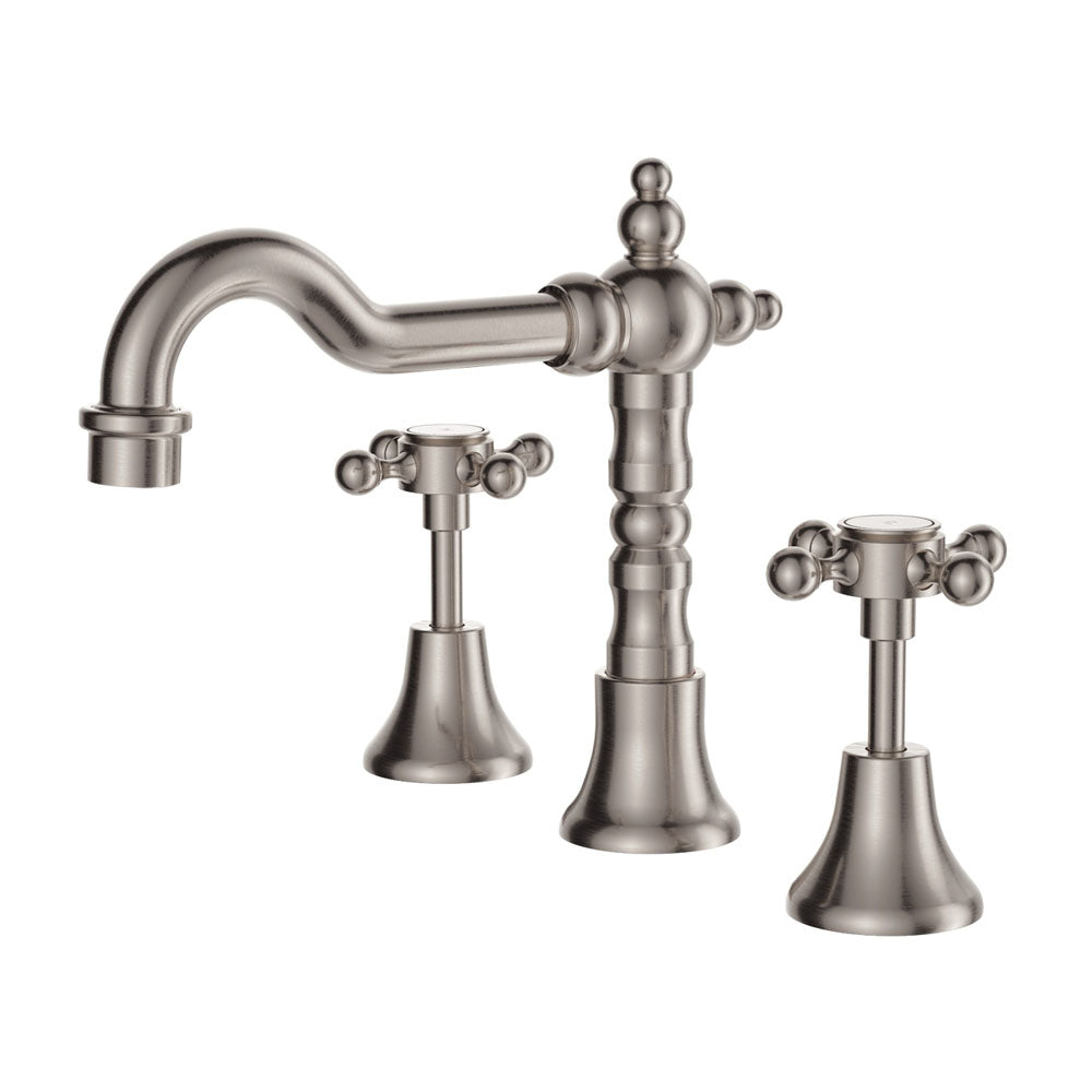 Fienza Lillian Shepherds Crook Basin Set - Brushed Nickel