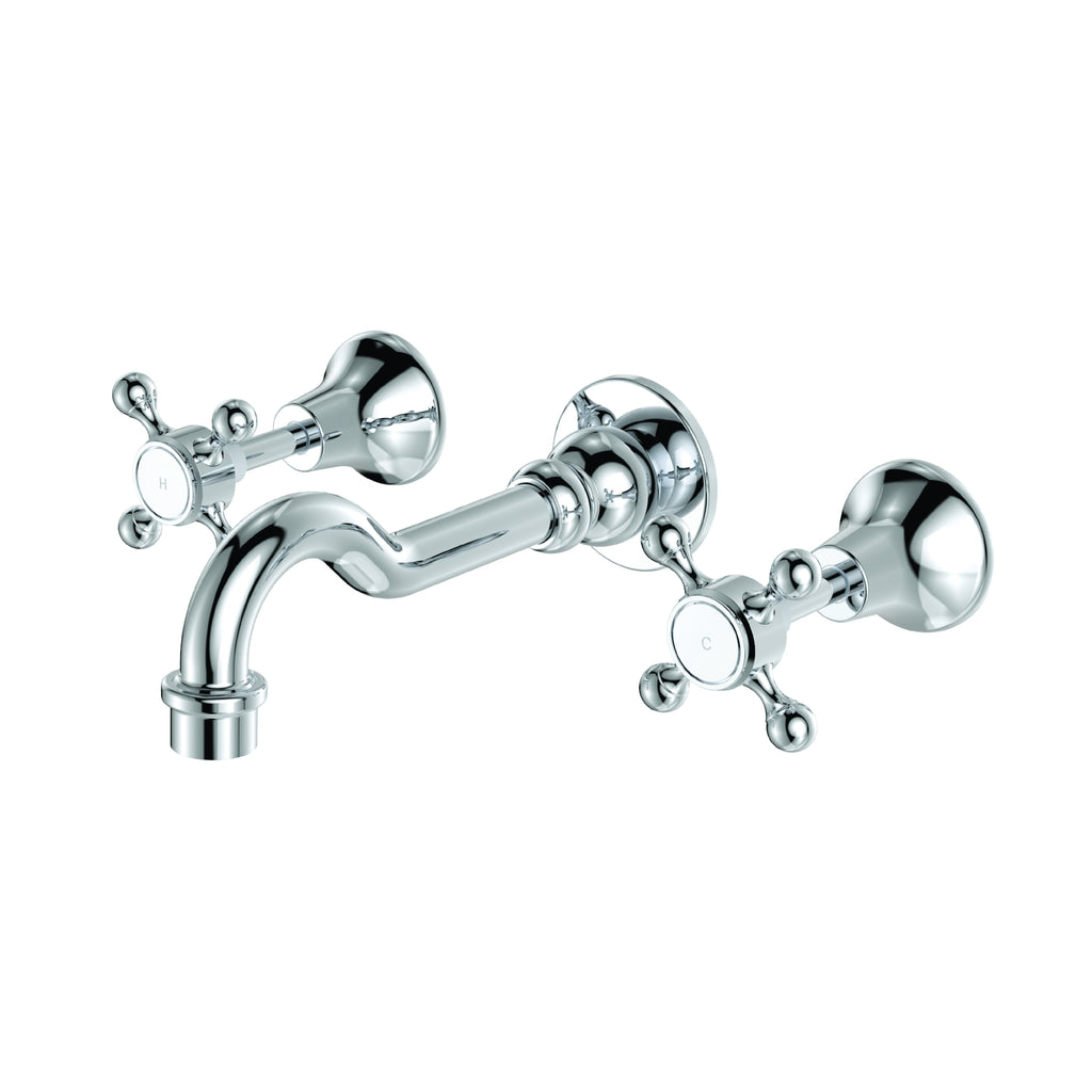 Fienza Lillian Shepherds Crook Bath Set - Chrome