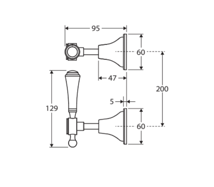 Fienza Lillian Wall Top Assemblies - Urban Brass