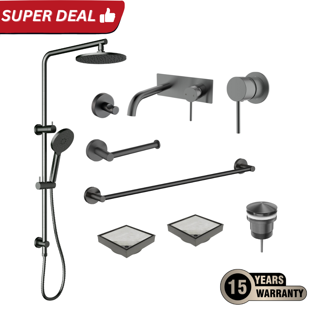 Tapware Shower Complete Bathroom Package Gunmetal
