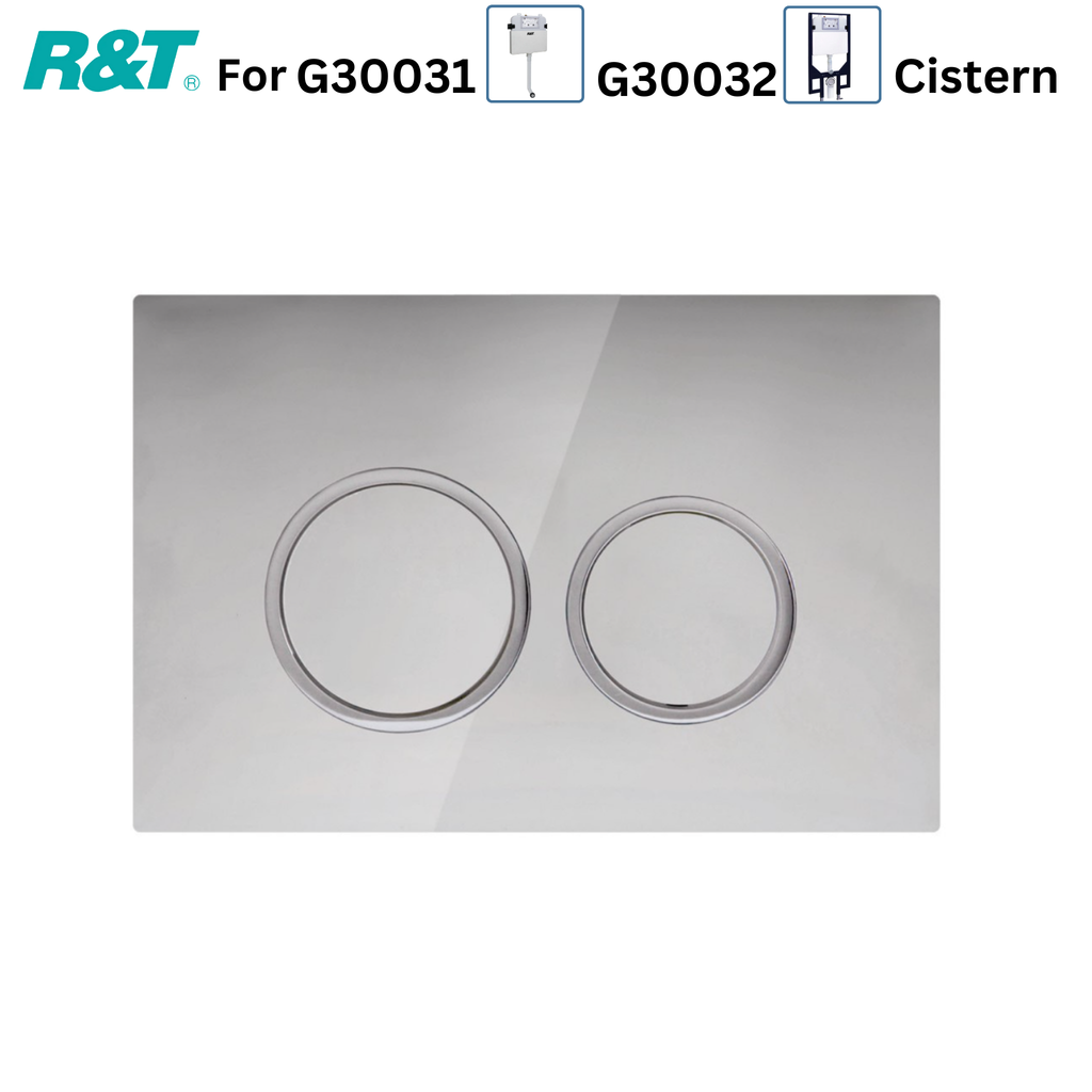 R&T Round Button Flush Plate - Chrome